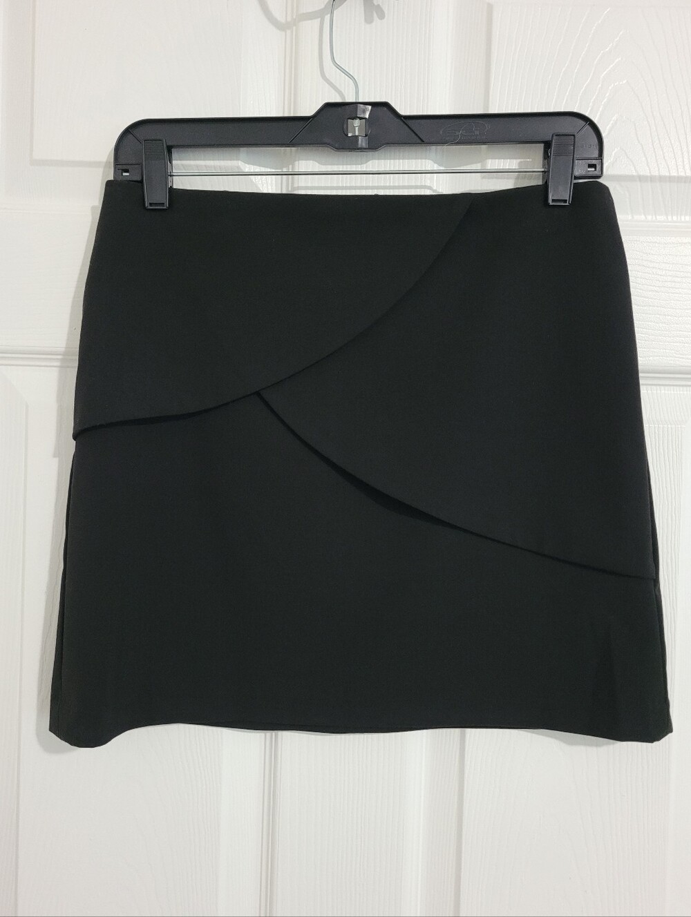 Dalia Collection Black Overlap Layered Mini Skirt Size 2